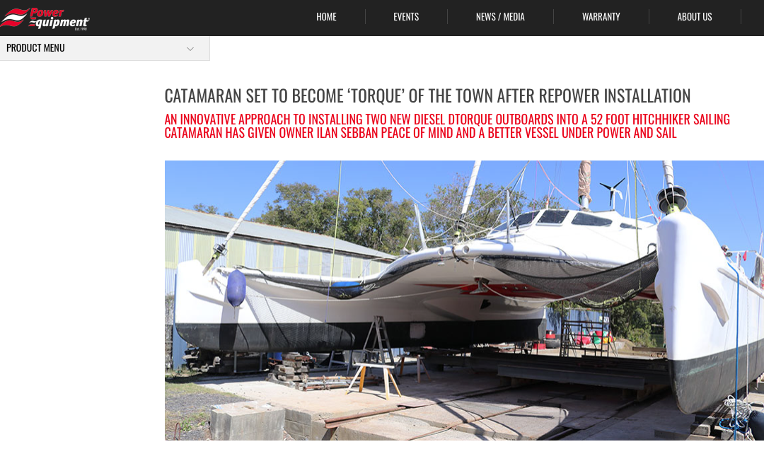 Twin Dtorque Outboard Solution  Repowers Hitchhiker Sailing Catamaran
